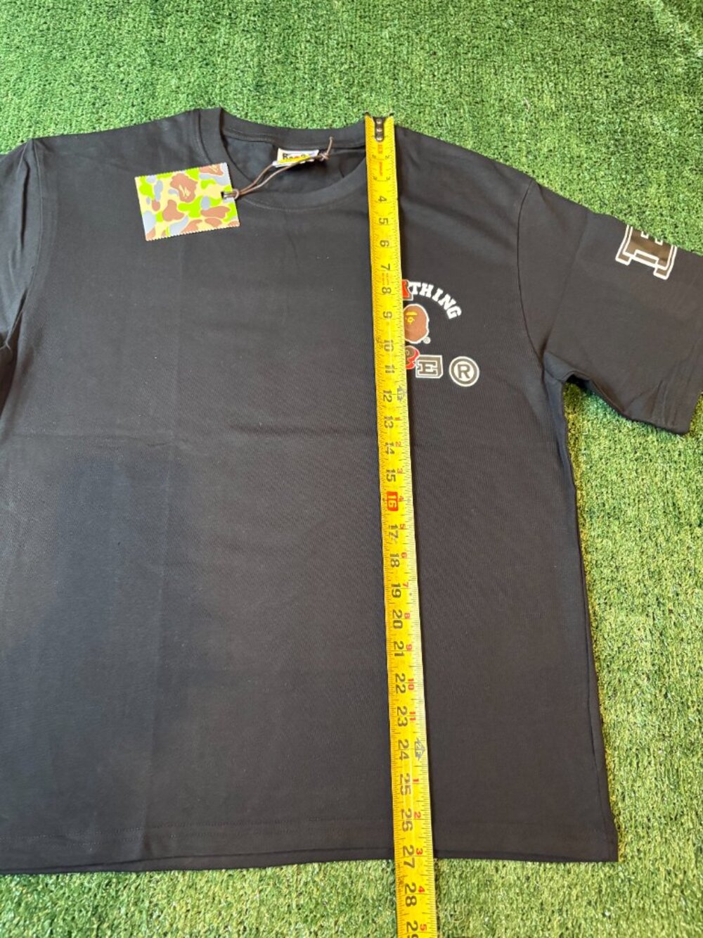 BAPE Varsity Style Logo Tee Black NWT - Picture 5 of 9